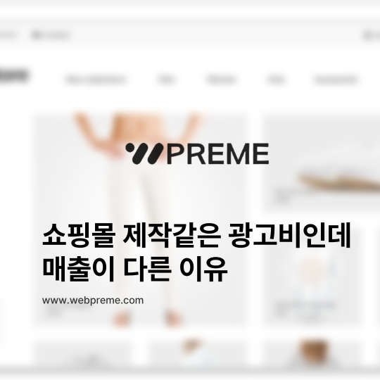 쇼핑몰 제작, 같은 광고비인데 매출이 다른 이유