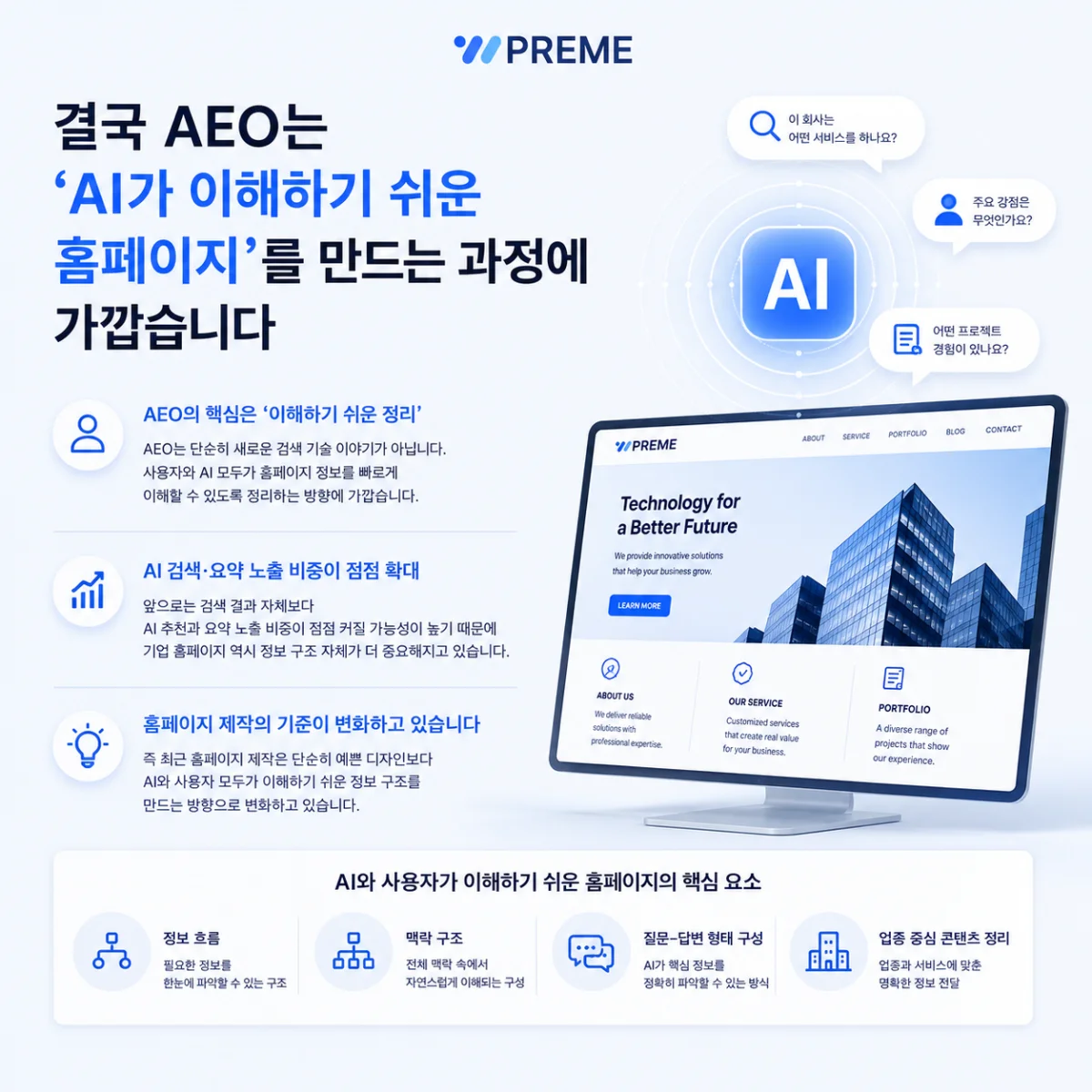AI가 이해하기 쉬운 홈페이지