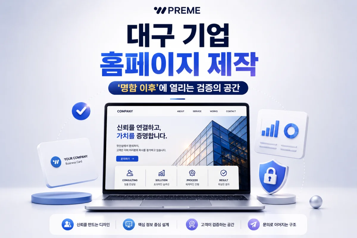 대구 기업 홈페이지 제작, ‘명함 이후’에 열리는 검증의 공간