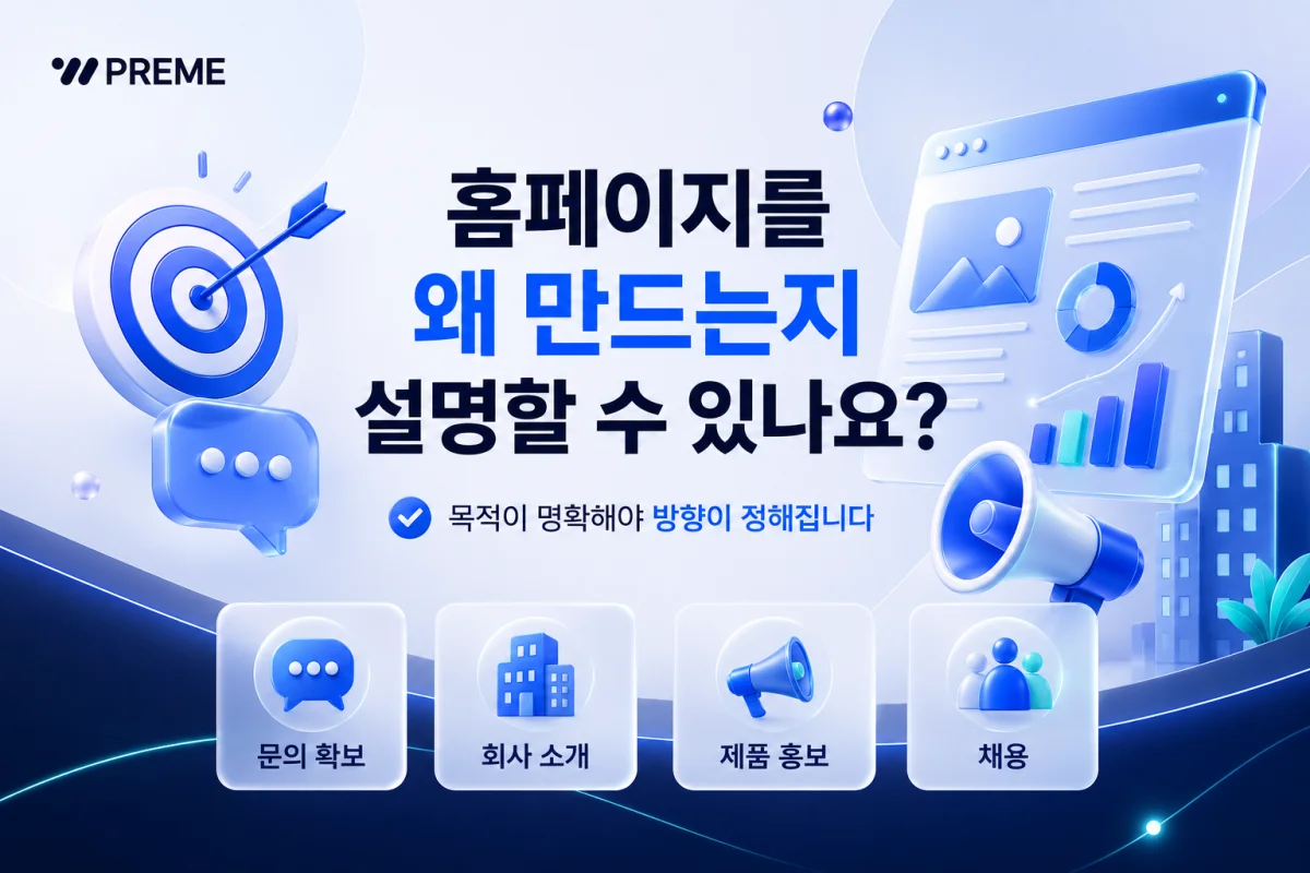 홈페이지를 왜 만드는지 설명할 수 있나요?