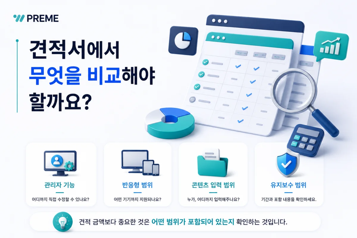 견적서에서 무엇을 비교해야 할까요?