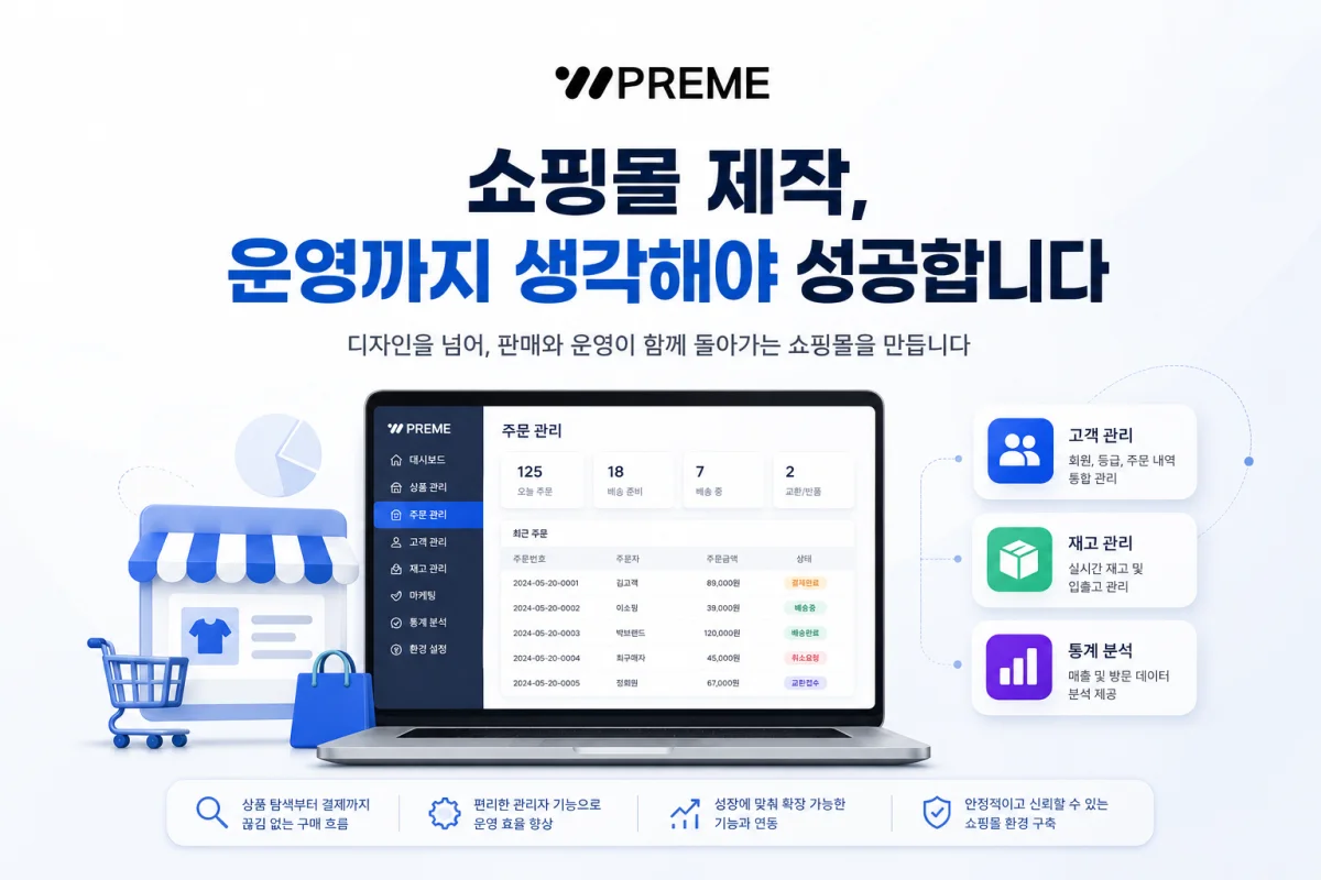 쇼핑몰 제작, 운영까지 생각해야 성공합니다