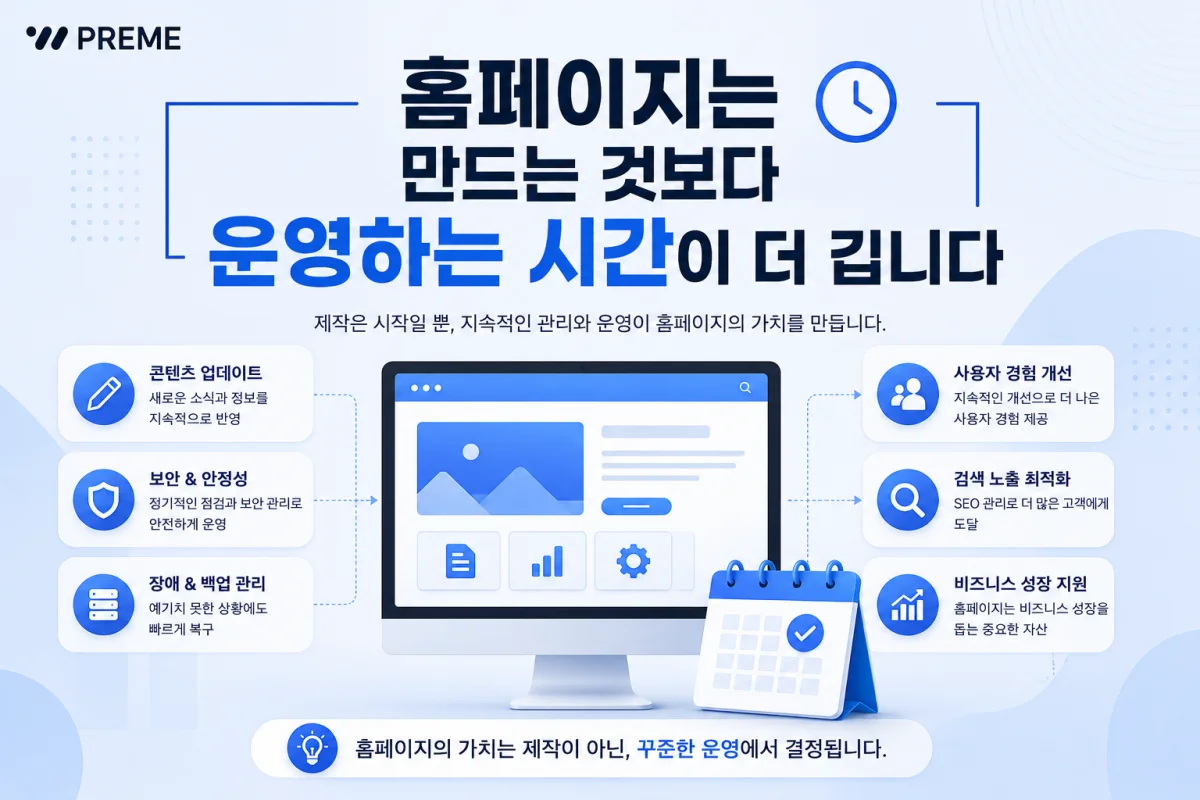 홈페이지는 만드는 것보다 운영하는 시간이 더 깁니다