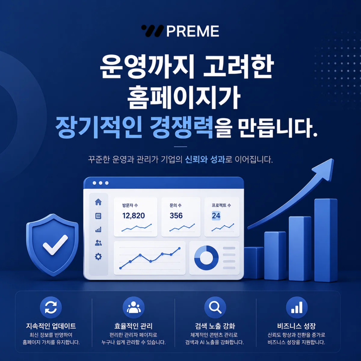 운영까지 고려한 홈페이지가 장기적인 경쟁력을 만듭니다.