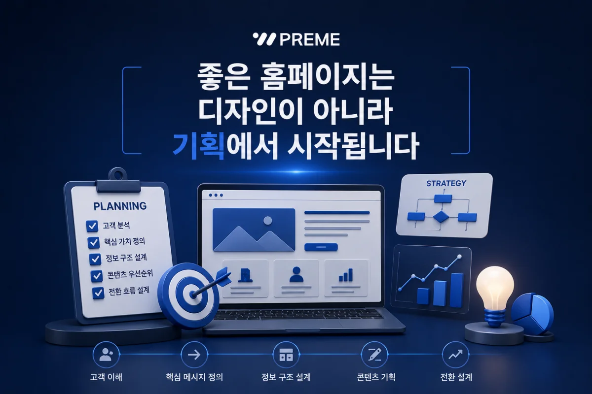 좋은 홈페이지는 디자인이 아니라 기획에서 시작됩니다