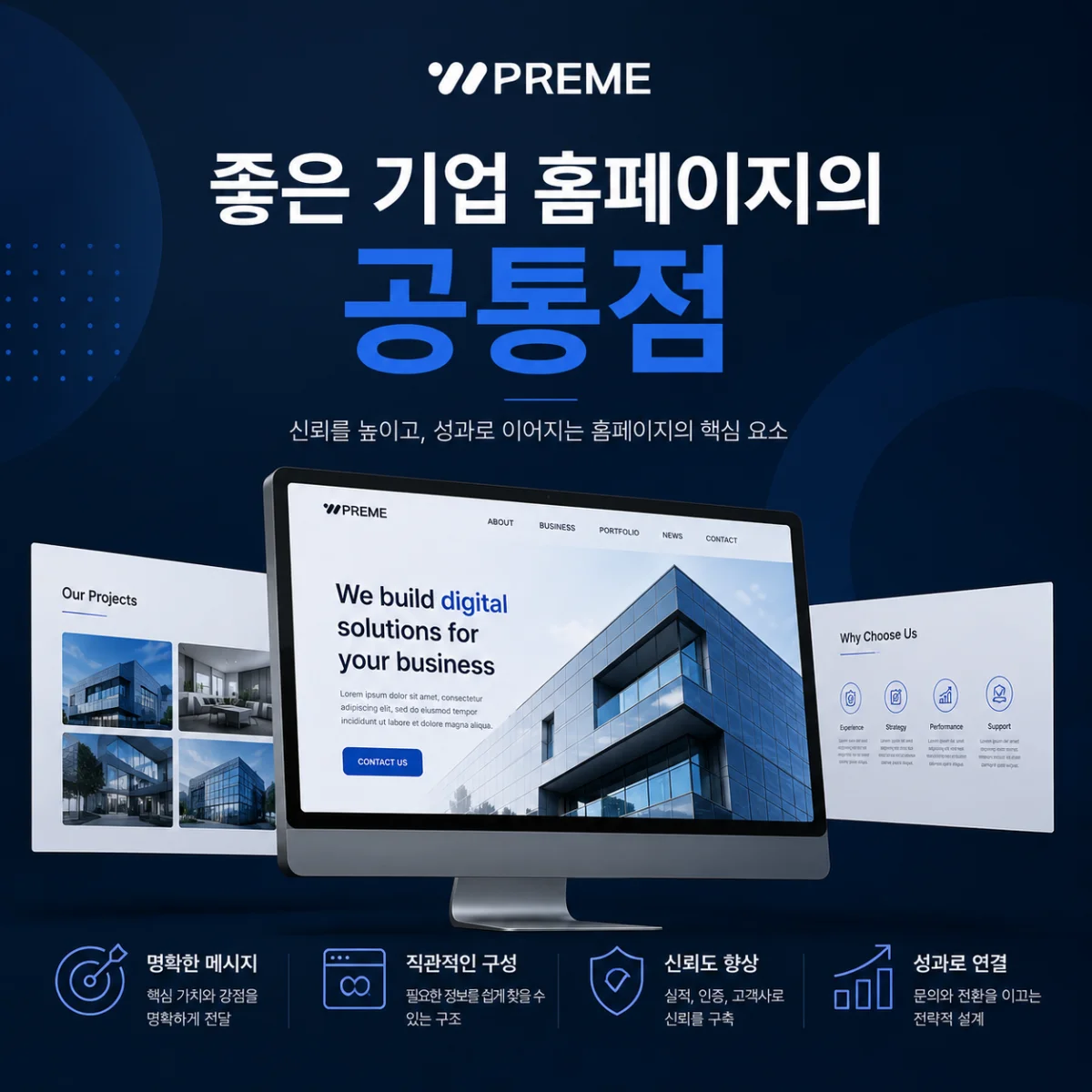 좋은 기업 홈페이지의 공통점, 잘 만든 홈페이지에는 이유가 있습니다