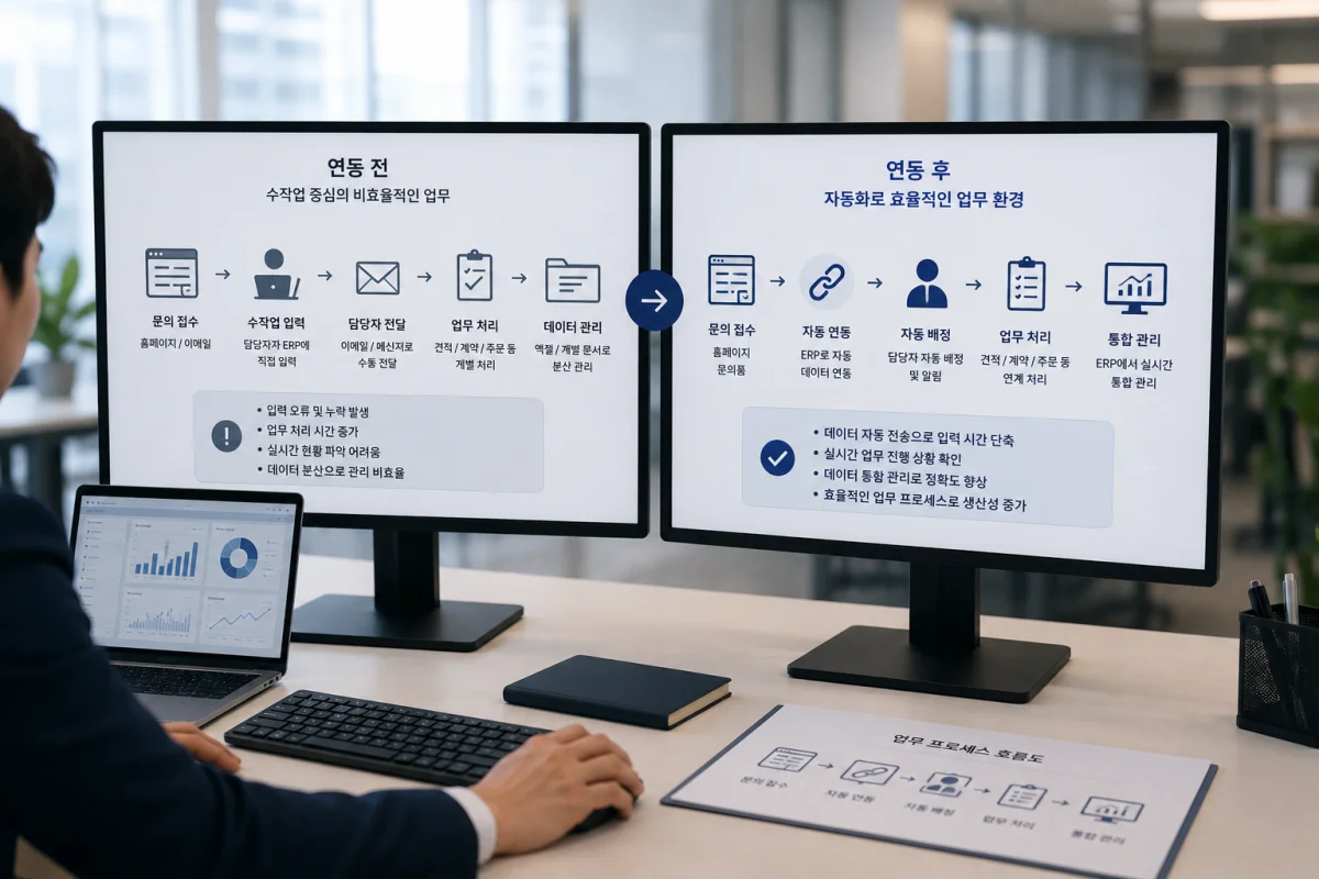 홈페이지와 ERP를 연동하면 달라지는 업무