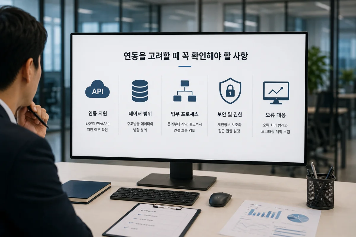 연동을 고려할 때 꼭 확인해야 할 사항