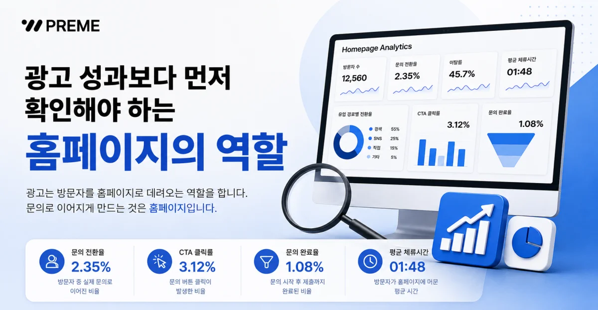 광고 성과보다 먼저 확인해야 하는 홈페이지의 역할
