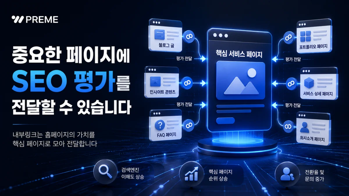 중요한 페이지에 SEO 평가를 전달할 수 있습니다