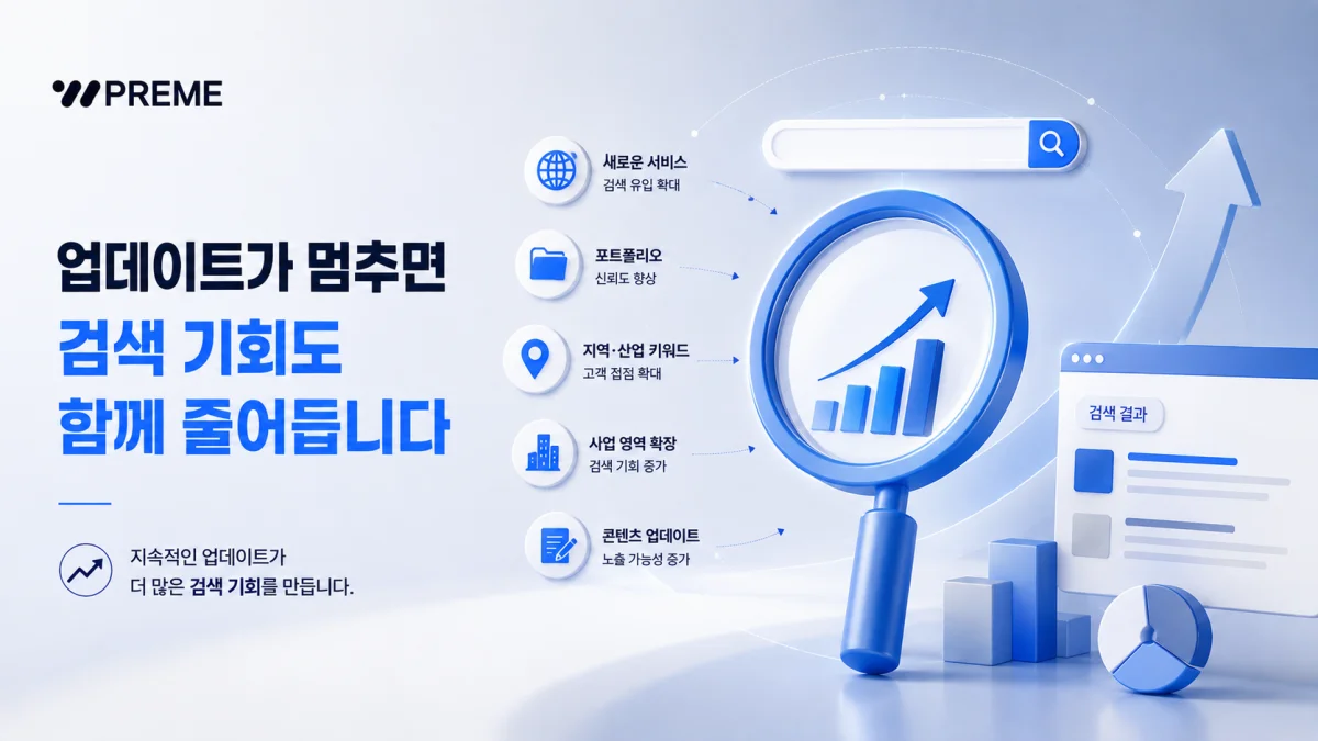 업데이트가 멈추면 검색 기회도 함께 줄어듭니다