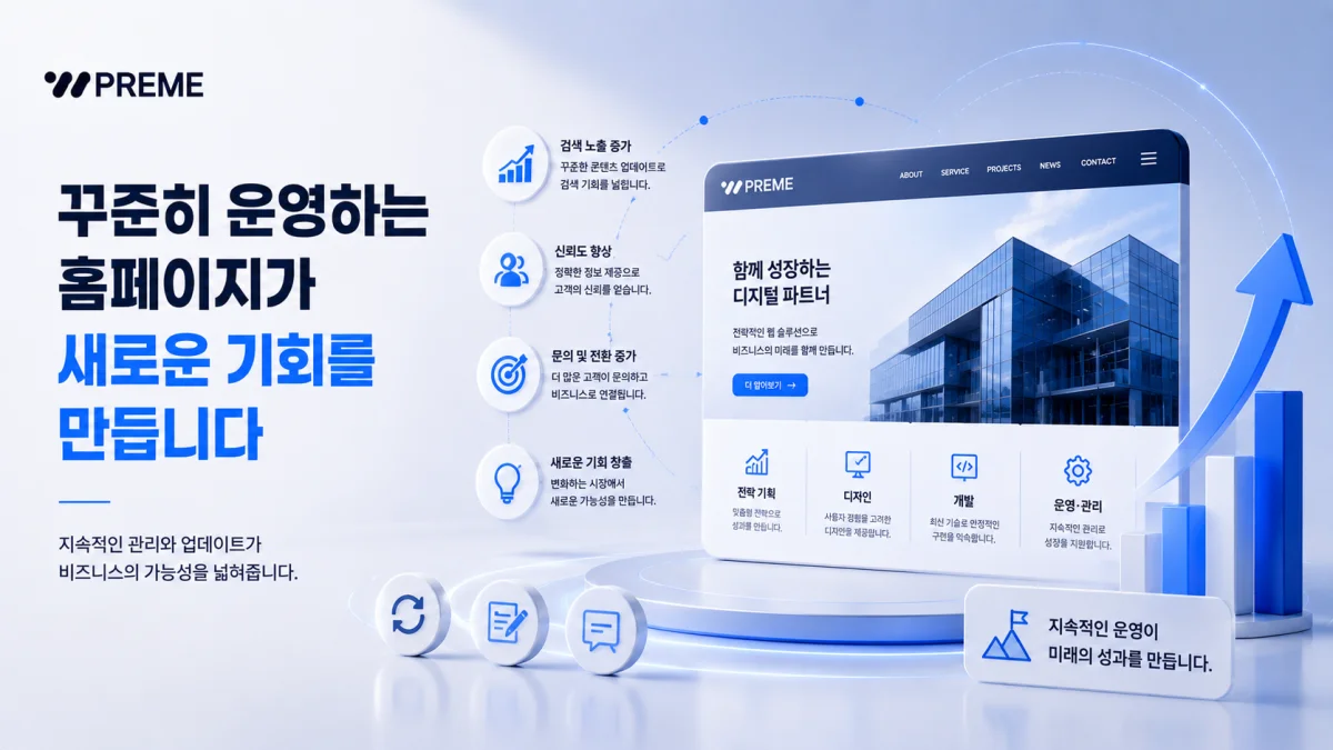 꾸준히 운영하는 홈페이지가 새로운 기회를 만듭니다