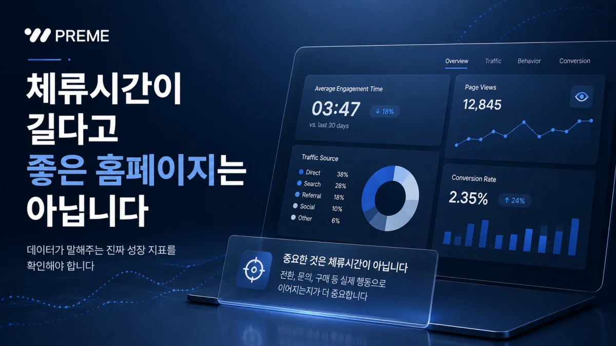 체류시간이 길다고 좋은 홈페이지는 아닙니다