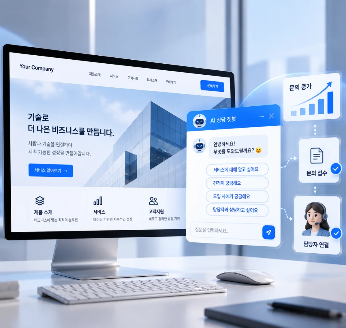 홈페이지에 AI 챗봇을 붙이면 정말 문의가 늘어날까요?