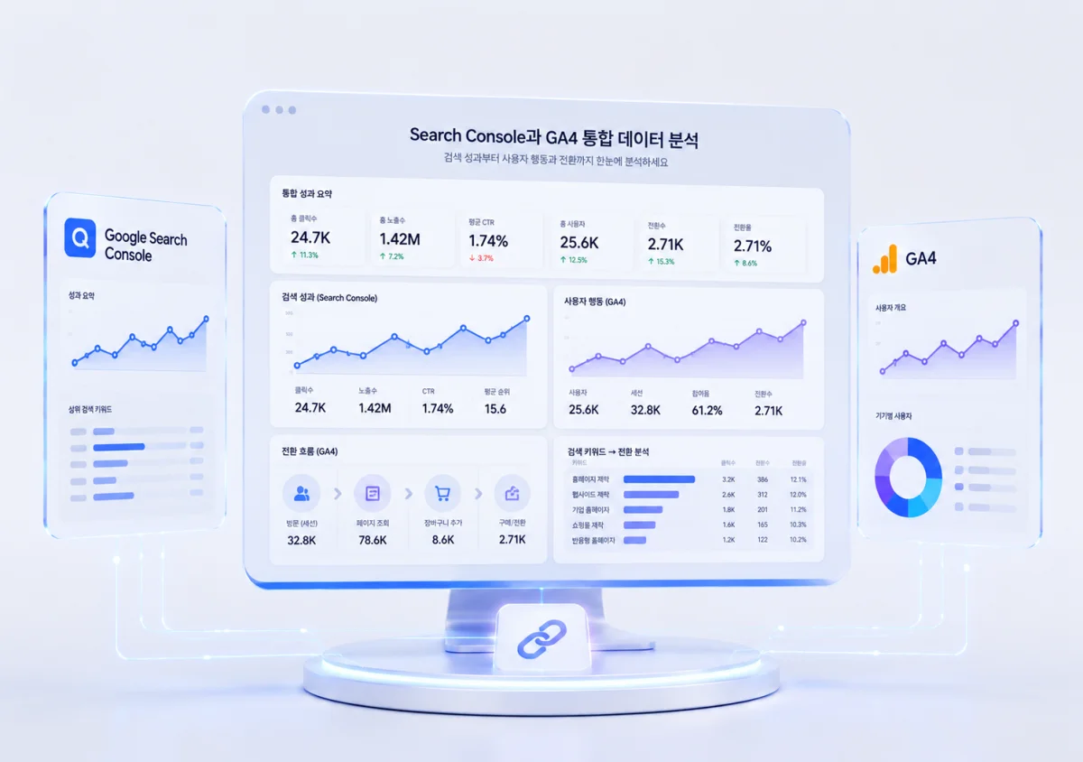 Search Console과 GA4 통합 데이터 분석