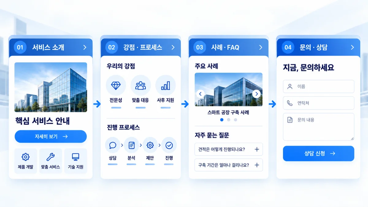 서비스 소개형 홈페이지 상담 전환 구조