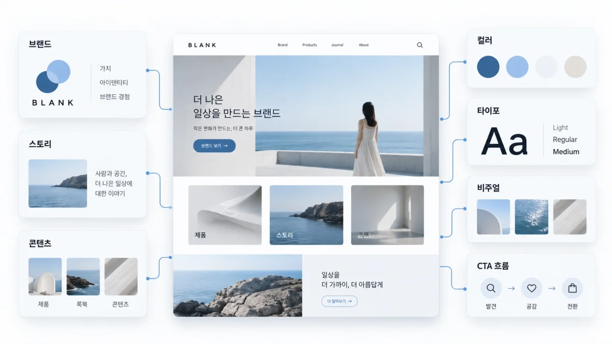 브랜드형 홈페이지 디자인과 콘텐츠 구성