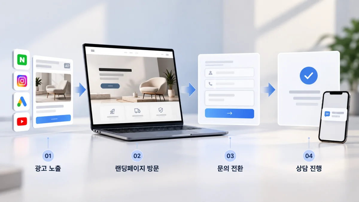 광고 랜딩페이지 문의 전환 흐름