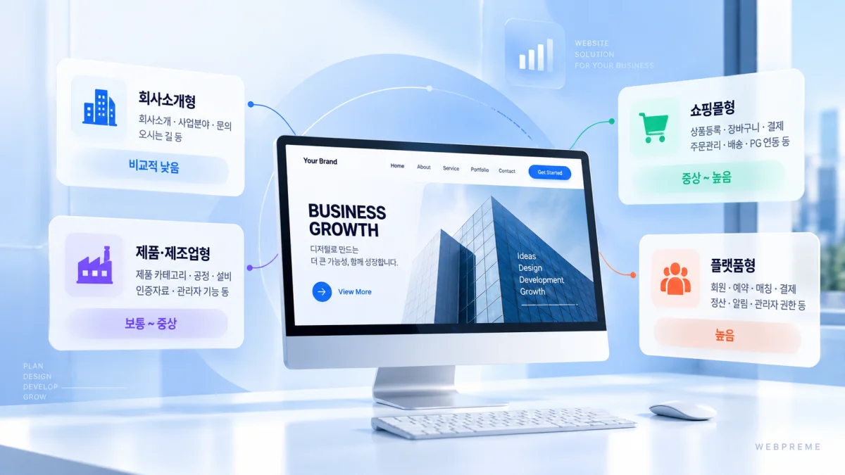 홈페이지 외주 제작 수정 개발 유지보수 비용 구성