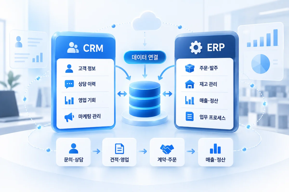 ERP와 CRM의 역할과 데이터 연결 구조