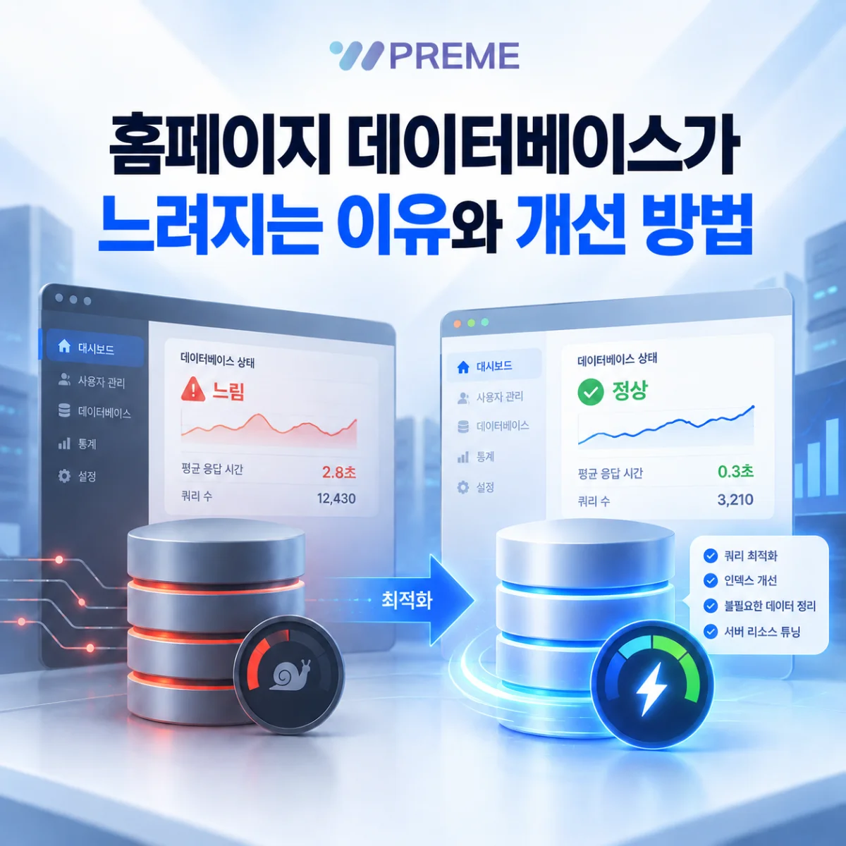 홈페이지 데이터베이스가 느려지는 이유와 개선 방법은 무엇일까요?