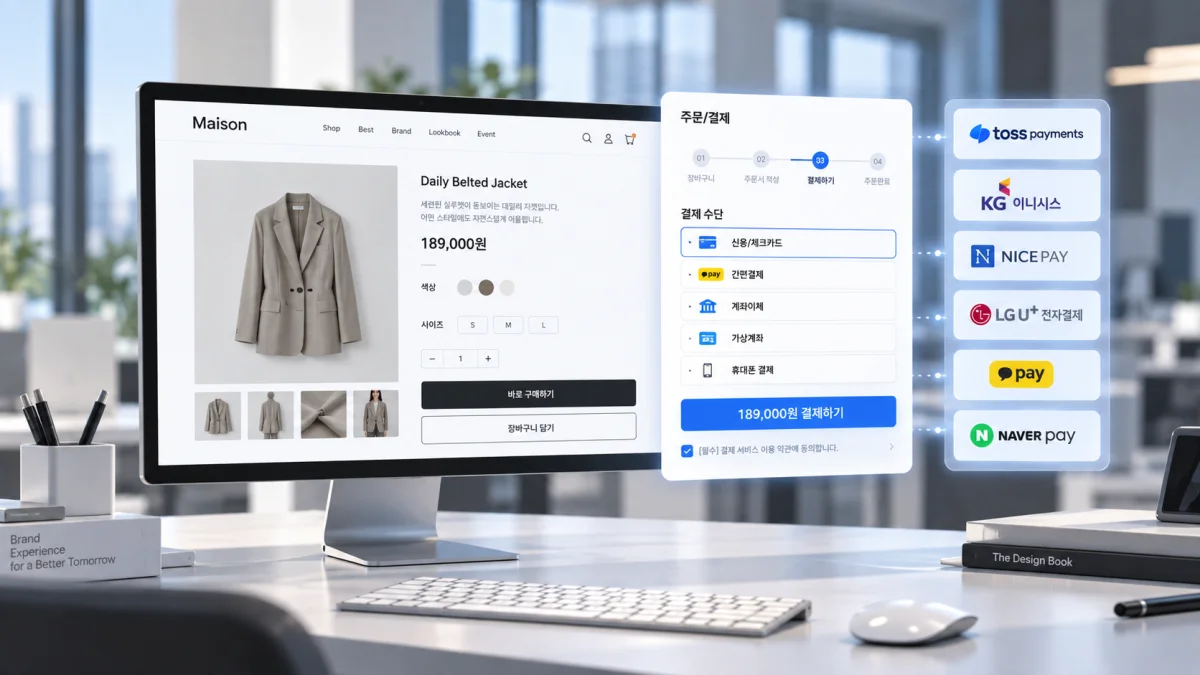 쇼핑몰 PG 결제 시스템 연동 화면