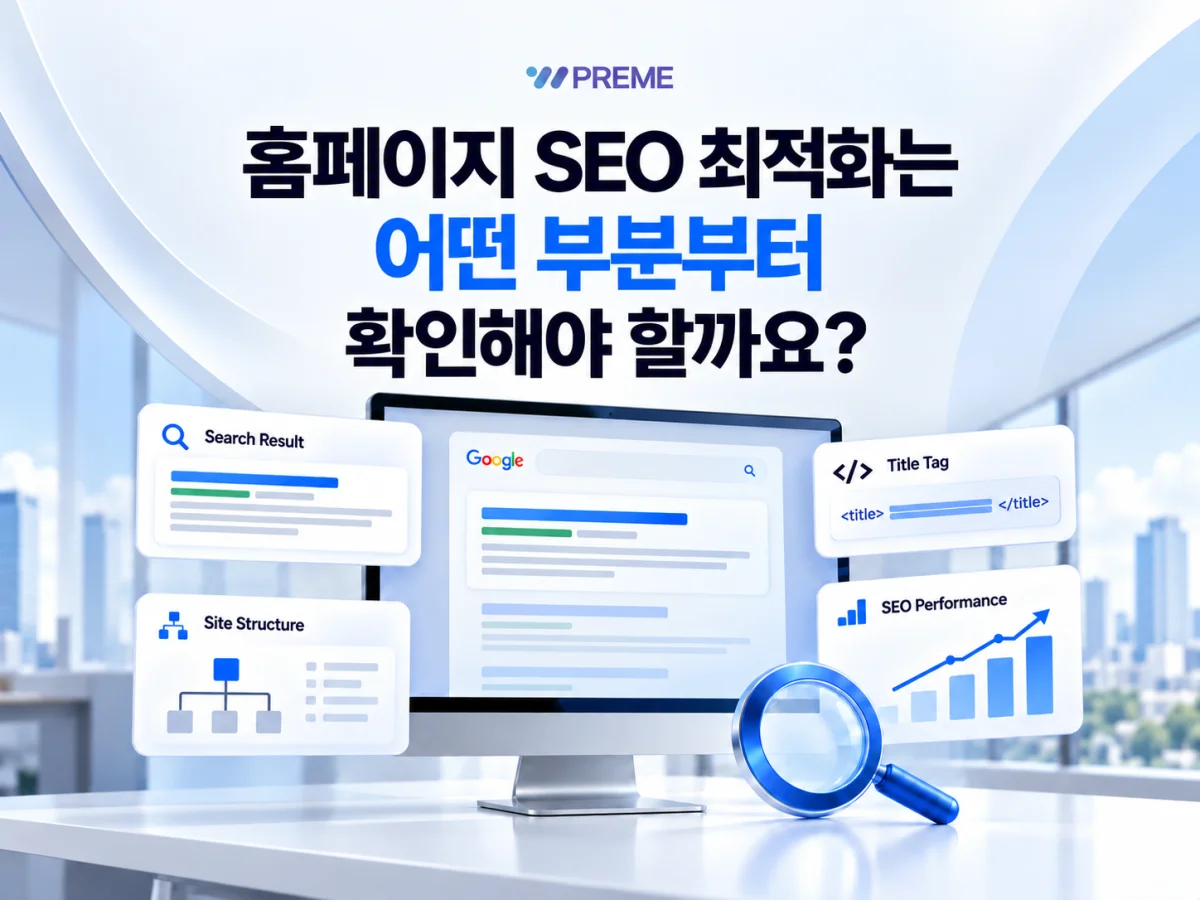 홈페이지 SEO 최적화는 어떤 부분부터 확인해야 할까요?